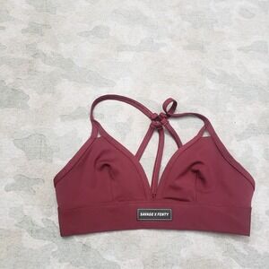 Savage X Fenty Sports Bra Womens 4-6 Red Gym Fitness Yoga